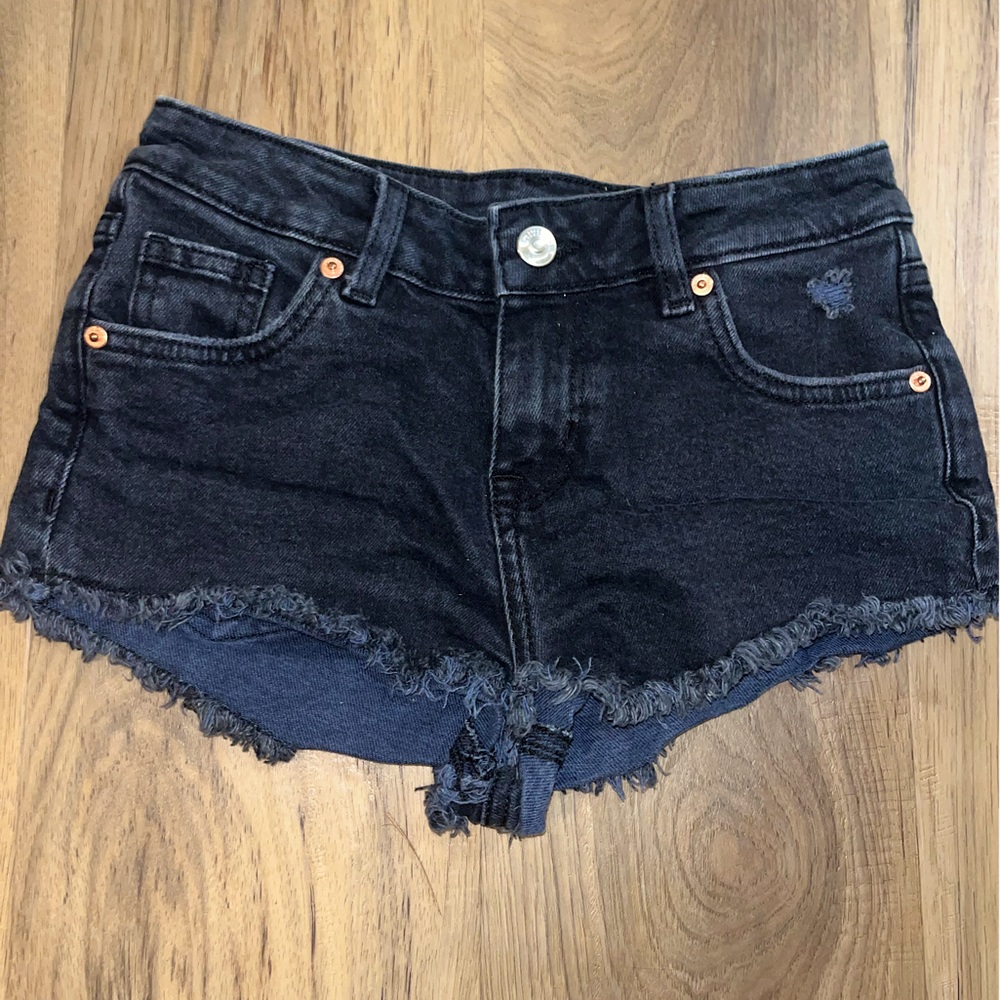 Black jean shorts